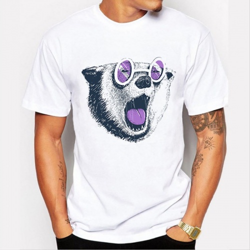Mens 2016 summer short sleeve cotton o neck t shirt funny print cartoon print t-shirts