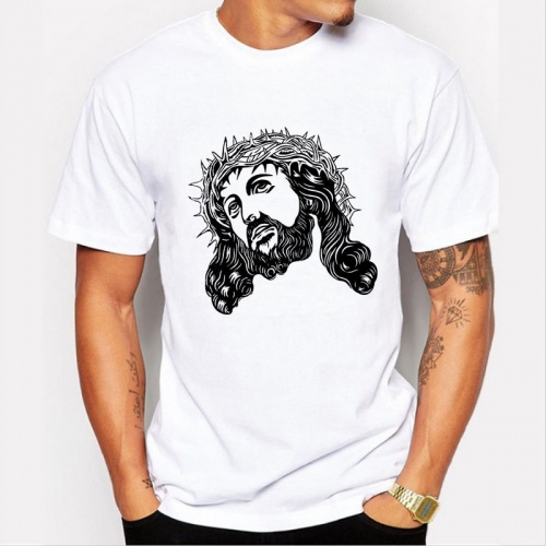 Mens 2016 summer short sleeve cotton o neck t shirt funny print cartoon print t-shirts
