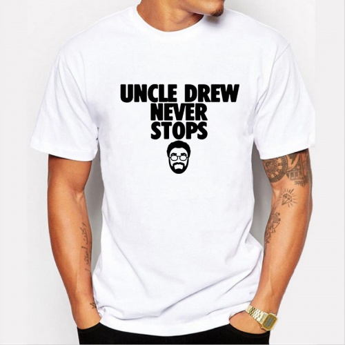 Mens Uncle Drew Men's Casual Fashion Letter Tees Tops Cotton Hiphop T-shirts