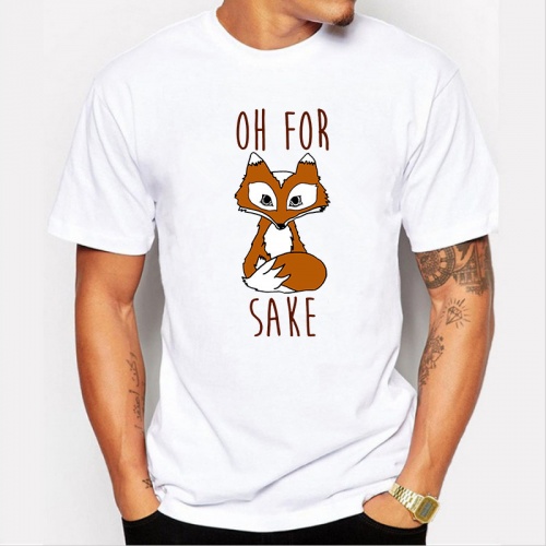Mens Hipster Funny For Fox Sake Design T Shirt Popular Customized Printed tee shirts