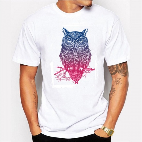 0312 Mens night warrior owl printed t-shirts funny tee shirts Hipster O-neck popular tops