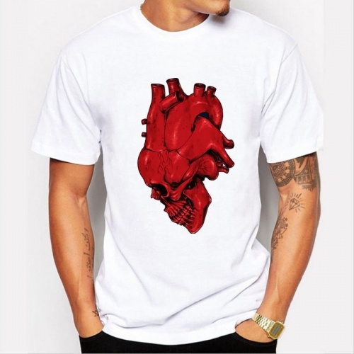 0311 Mens skull design t-shirt horror printed skull tee shirts Hipster O-neck cool tops