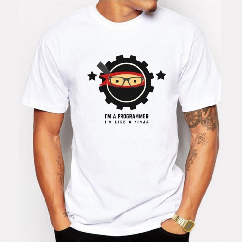 0121 Mens I Am a Programmer Printed Tee Shirts Short Sleeve Hipster Tops