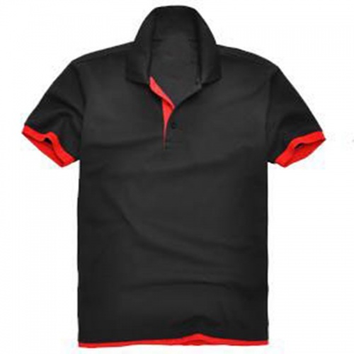 Custom Logo Polo Plain TShirt 200 Gram Printed Short Sleeve Hipster Tops Black/Red
