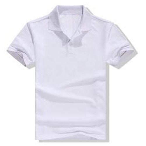 348 Custom Logo Polo Plain TShirt 200 Gram Printed Short Sleeve Hipster Tops White7