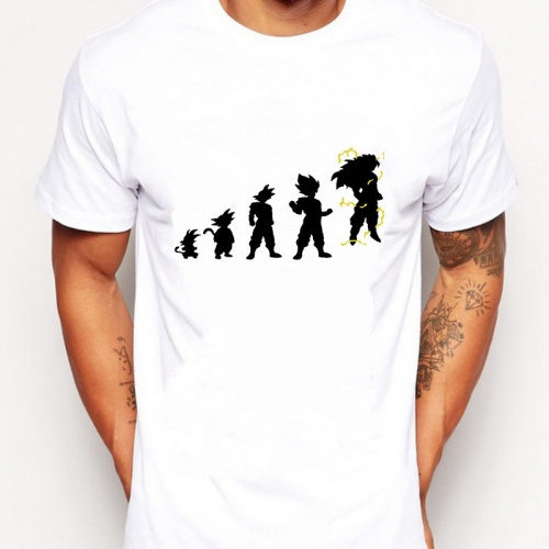 Mens Fashion Star Wars Evolution Human T Shirts Men Yoda Goku O Neck Men Tops Short Sleeve Man Funny Tees