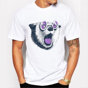 Mens 2016 summer short sleeve cotton o neck t shirt funny print cartoon print t-shirts