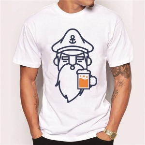 Men Fashion Beer Man Design T shirt Custom Printed Short Sleeve Tees