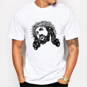 Mens 2016 summer short sleeve cotton o neck t shirt funny print cartoon print t-shirts