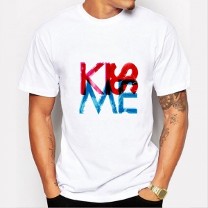 Mens KISS ME Print T shirt Fashion Casual Funny Shirt For Man White Top Tee 