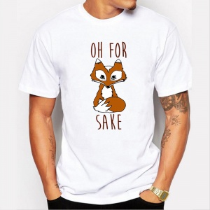 Mens Hipster Funny For Fox Sake Design T Shirt Popular Customized Printed tee shirts