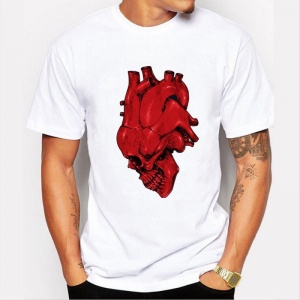 0311 Mens skull design t-shirt horror printed skull tee shirts Hipster O-neck cool tops