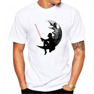 Mens Fashion Darthworks Design Men T-shirt Short Sleeve Hipster Star Wars Tops The Darth King Printed t shirts Cool