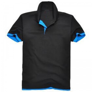 Custom Logo Polo Plain TShirt 200 Gram Printed Short Sleeve Hipster Tops Black/Blue