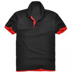 Custom Logo Polo Plain TShirt 200 Gram Printed Short Sleeve Hipster Tops Black/Red